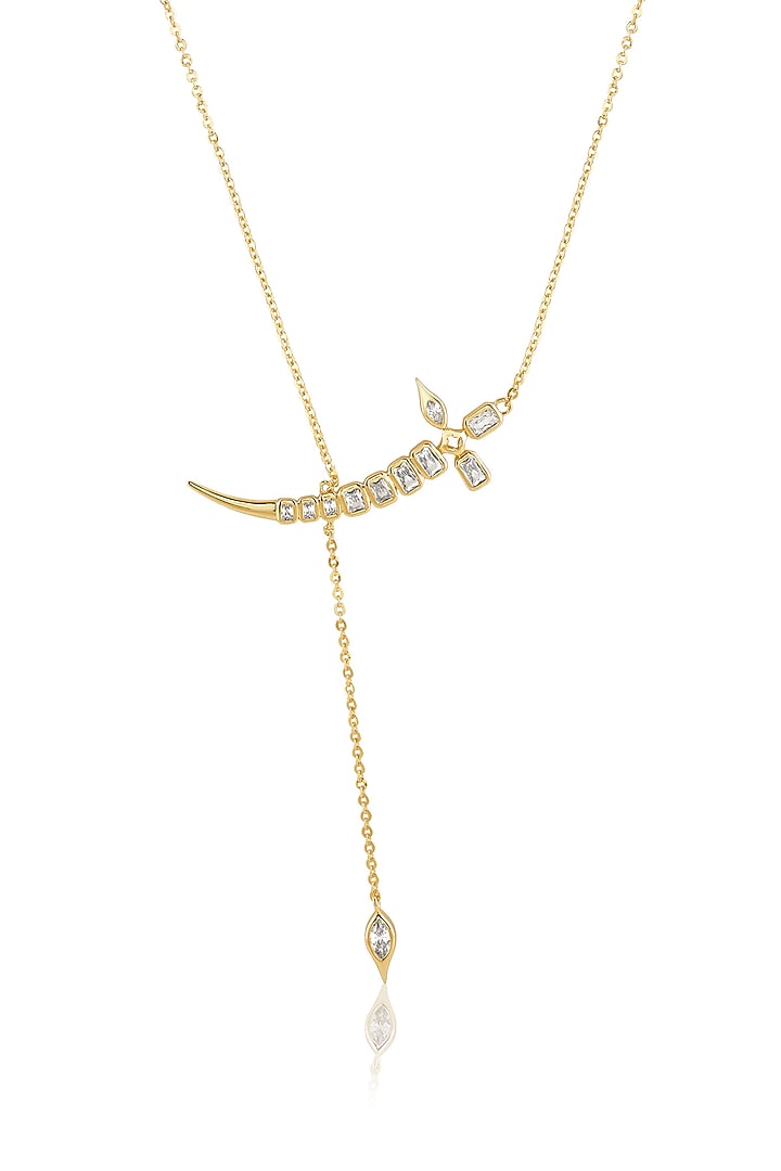 Gold Plated Mirror Tennis Sword Y Necklace by Isharya at Pernia's Pop Up Shop