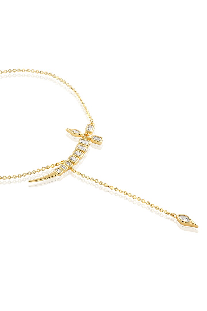 Gold Plated Mirror Tennis Sword Y Necklace by Isharya at Pernia's Pop Up Shop