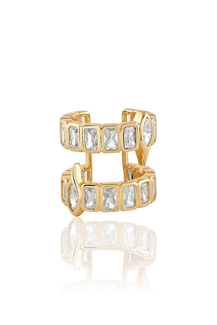 Gold Plated Mirror Tennis Open Ring by Isharya at Pernia's Pop Up Shop