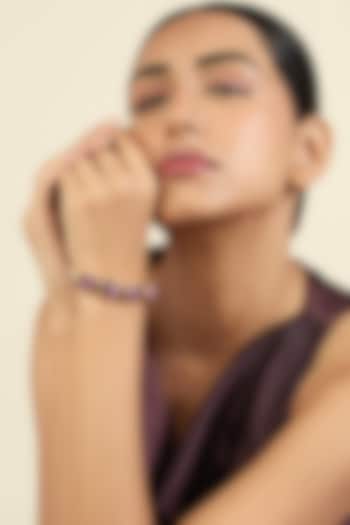 Gold Plated Purple Crystal Enameled Bangle by Isharya at Pernia's Pop Up Shop