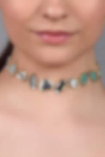 Gold Finish Mirror Choker Necklace by Isharya at Pernia's Pop Up Shop