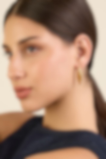 Gold Plated Synthetic Stone Stud Earrings by Isharya