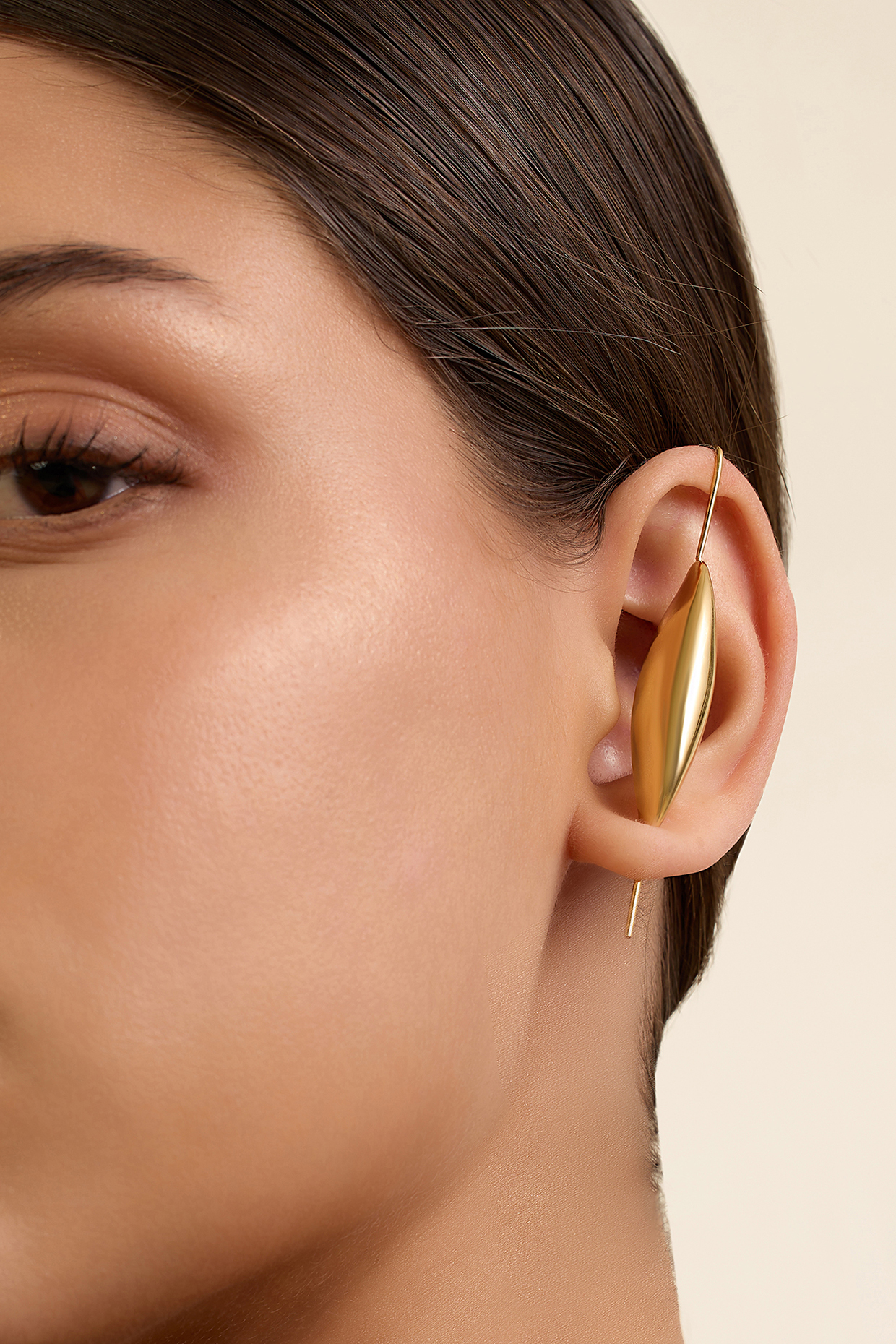 Gold Plated Synthetic Stone Two-Way Stud Earrings by Isharya at Pernia's Pop Up Shop