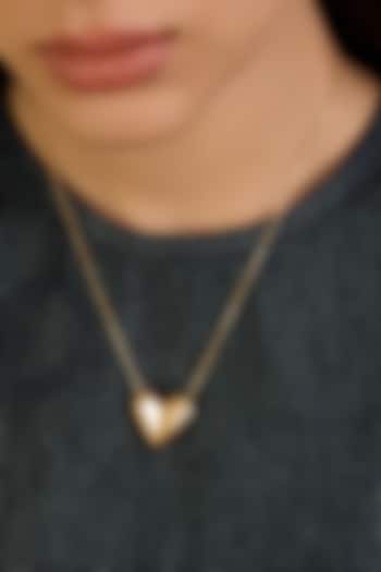 Gold Plated Synthetic Stone Heart Necklace by Isharya at Pernia's Pop Up Shop