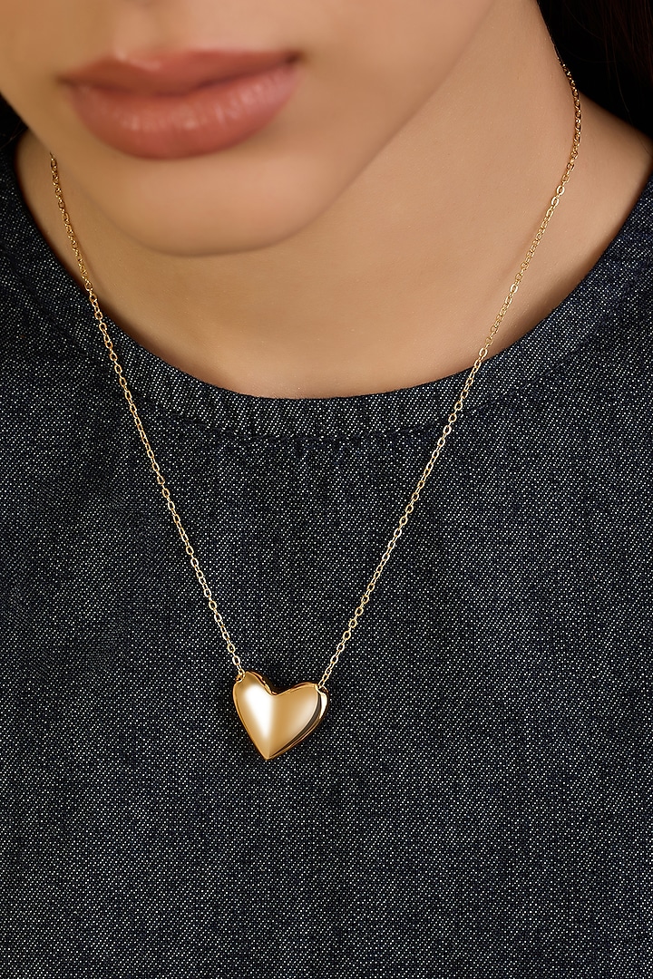 Gold Plated Synthetic Stone Heart Necklace by Isharya