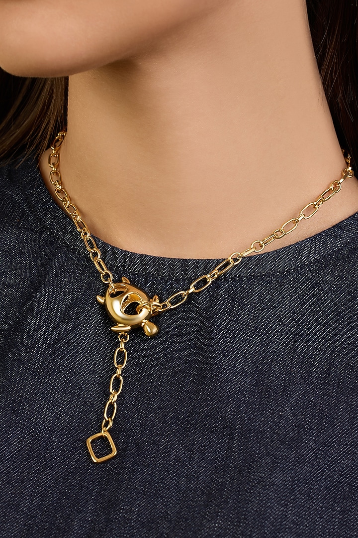 Gold Plated Synthetic Stone Necklace by Isharya at Pernia's Pop Up
