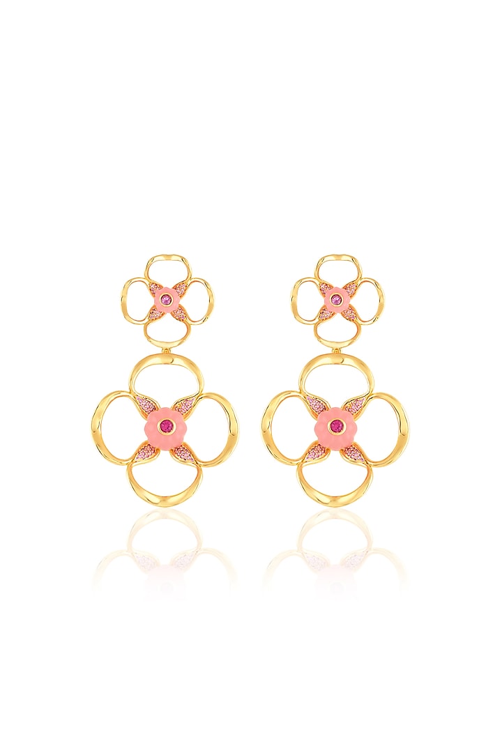 Gold Plated Crystal & Zircon Dangler Earrings by Isharya at Pernia's Pop Up Shop