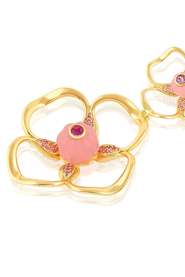 Gold Plated Crystal & Zircon Dangler Earrings by Isharya at Pernia's Pop Up Shop