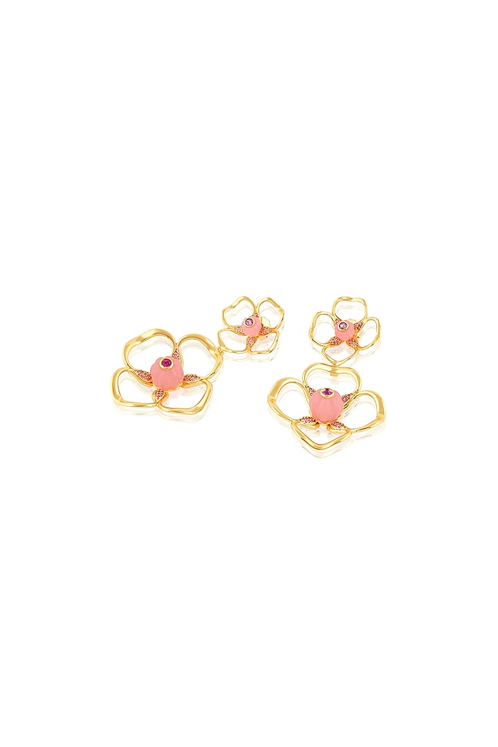 Gold Plated Crystal & Zircon Dangler Earrings by Isharya at Pernia's Pop Up Shop