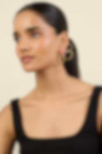 Gold Plated Crystal & Zircon Stud Earrings by Isharya at Pernia's Pop Up Shop