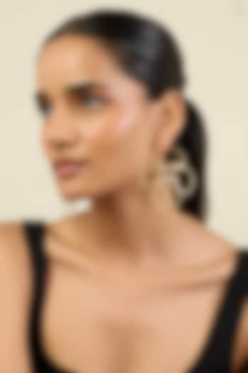 Gold Plated Pink Crystal & Zircon Dangler Earrings by Isharya at Pernia's Pop Up Shop