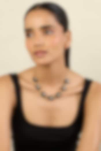 Gold Plated Crystal Zirconia & Black Synthetic Stone Collar Necklace by Isharya at Pernia's Pop Up Shop