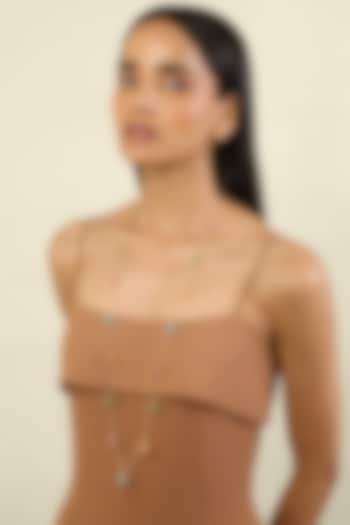 Gold Plated Crystal Zirconia & Multi-Colored Stone Long Necklace by Isharya at Pernia's Pop Up Shop