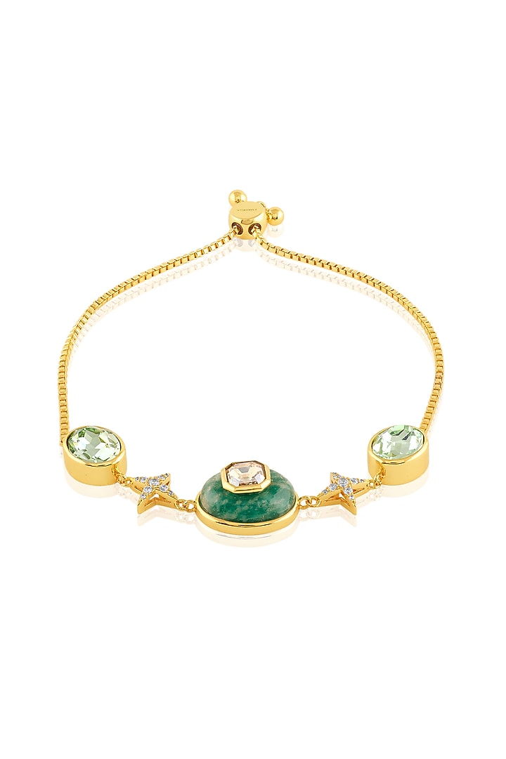 Gold Plated Amazonite & Crystal Bracelet by Isharya at Pernia's Pop Up Shop