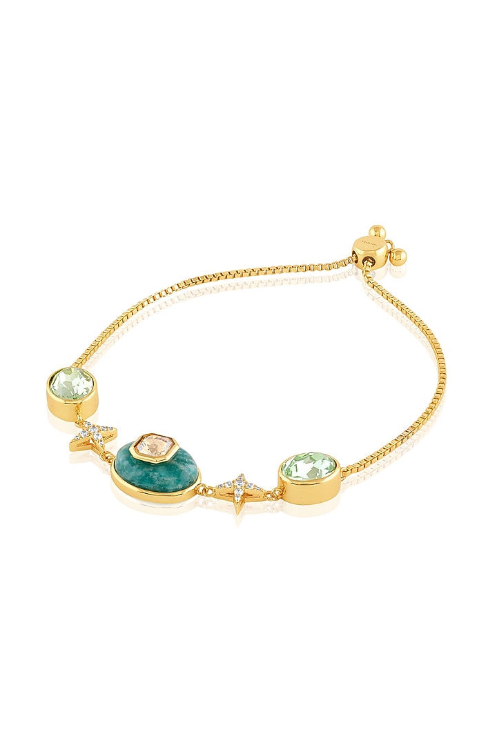 Gold Plated Amazonite & Crystal Bracelet by Isharya at Pernia's Pop Up Shop