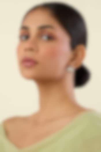 Gold Plated White Crystal Stud Earrings by Isharya at Pernia's Pop Up Shop