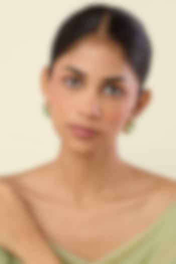 Gold Plated Green Crystal Stud Earrings by Isharya at Pernia's Pop Up Shop