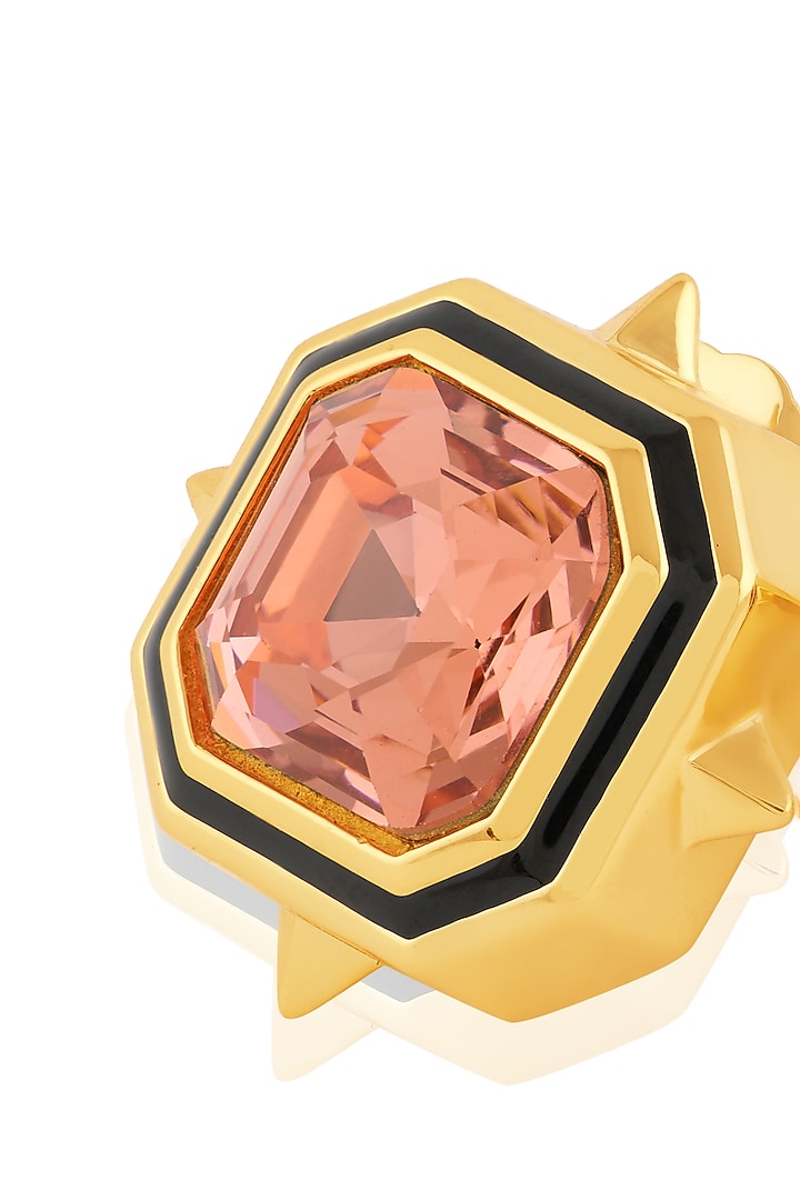 Gold Plated Red Crystal Stud Earrings by Isharya at Pernia's Pop Up Shop