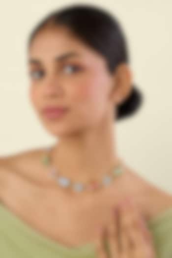 Gold Plated Multi-Colored Crystal Necklace by Isharya at Pernia's Pop Up Shop