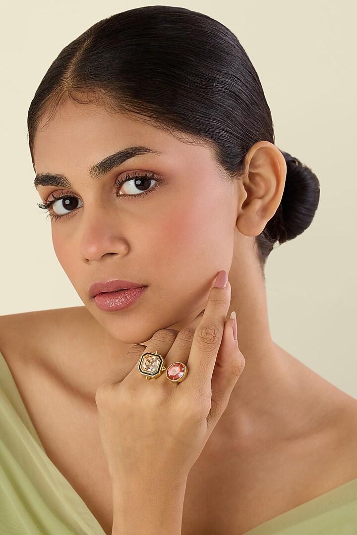 Gold Plated Multi-Colored Crystal Ring by Isharya at Pernia's Pop Up Shop