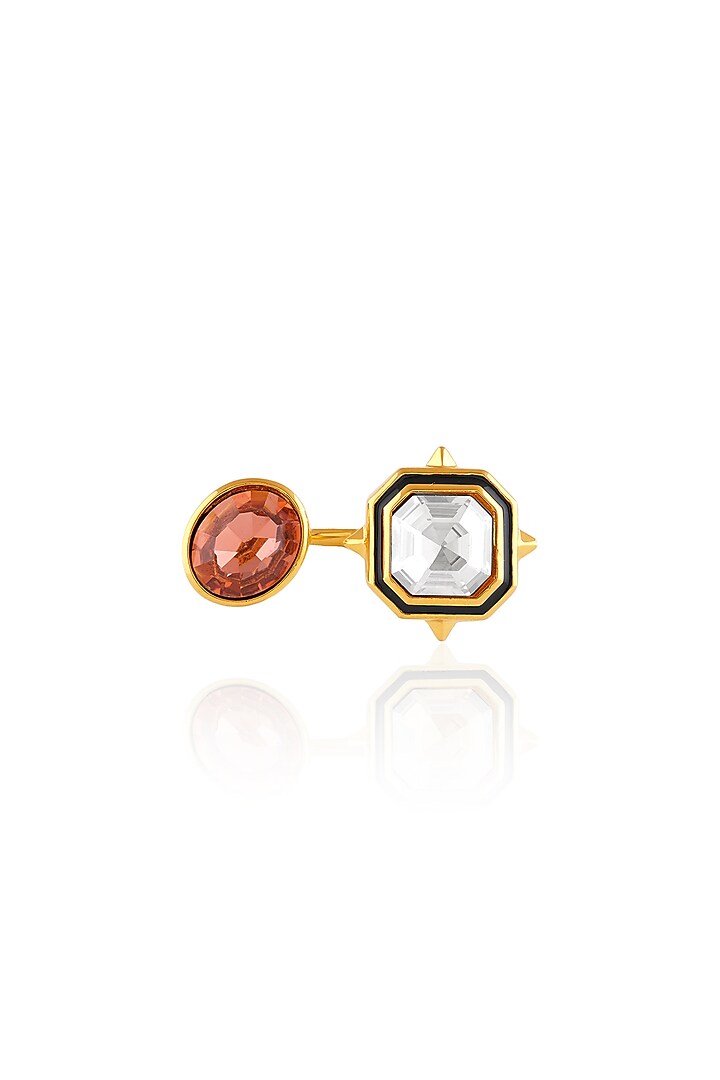 Gold Plated Multi-Colored Crystal Ring by Isharya at Pernia's Pop Up Shop