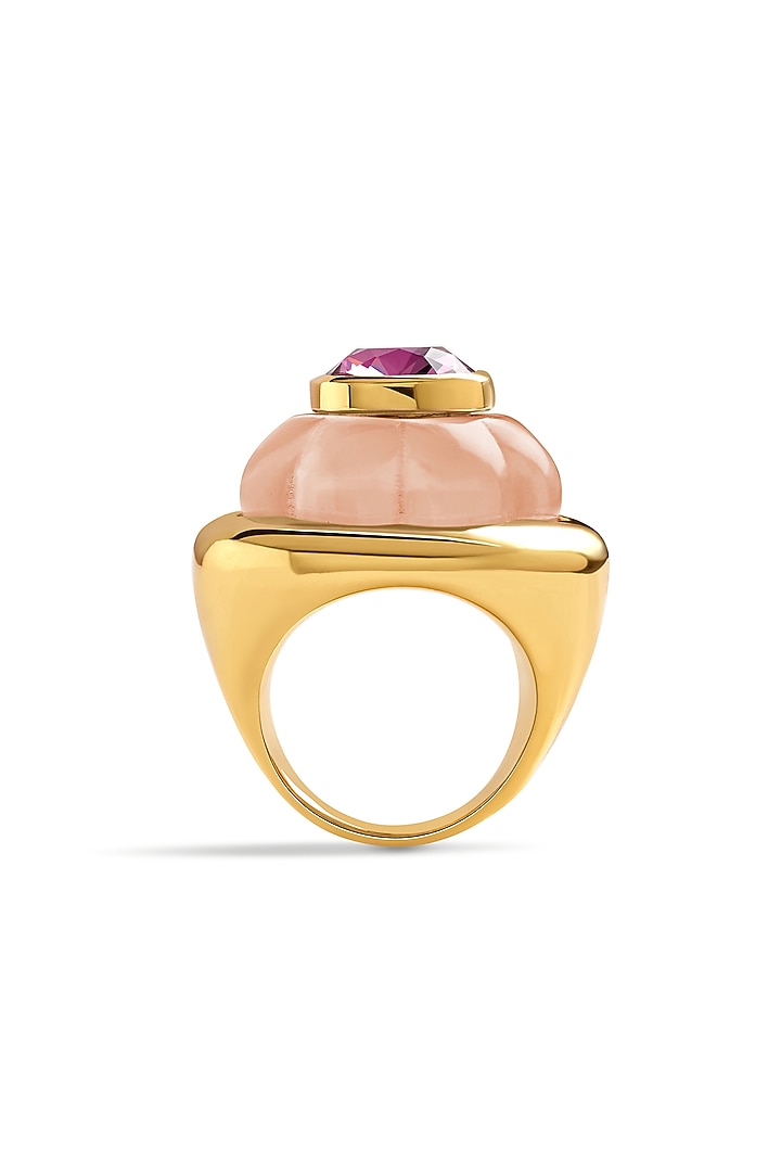 Gold Plated Pink Amethyst Ring by Isharya at Pernia's Pop Up Shop