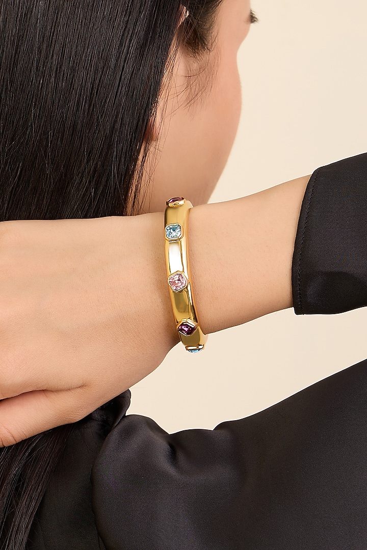 Gold Plated Crystal Charm Cuff by Isharya at Pernia's Pop Up Shop