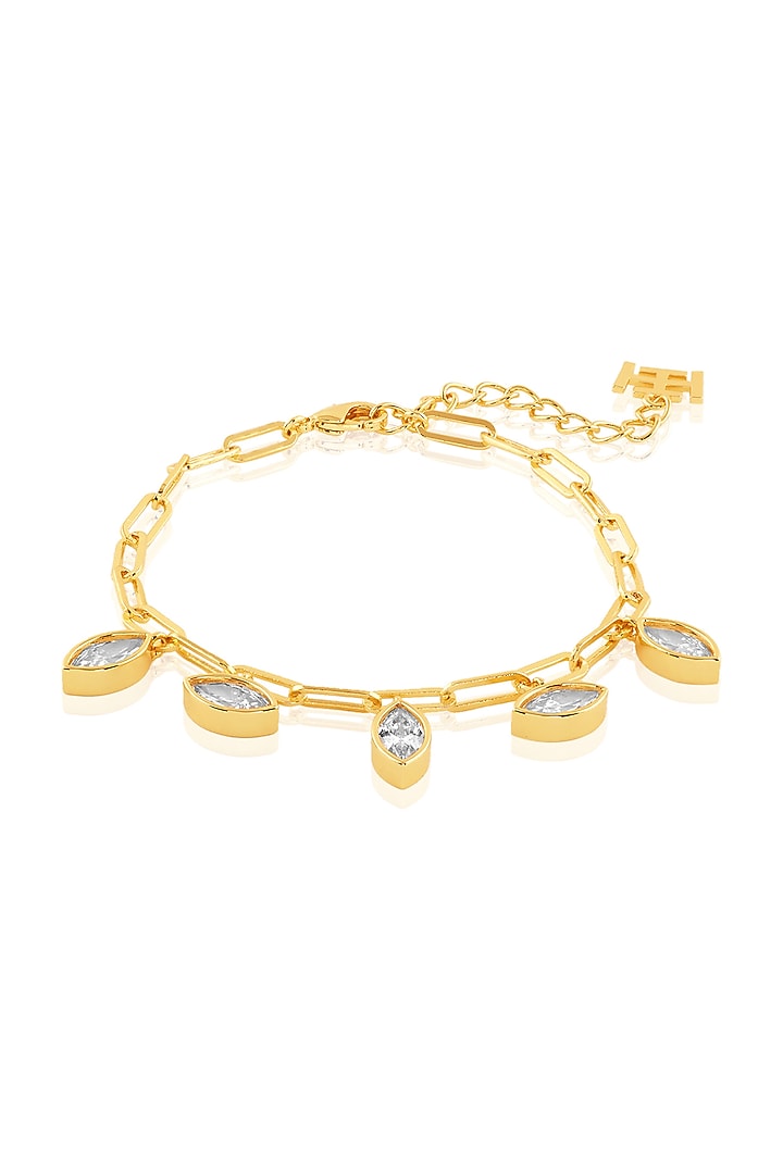 Gold Plated Synthetic Stone Bracelet by Isharya at Pernia's Pop Up Shop