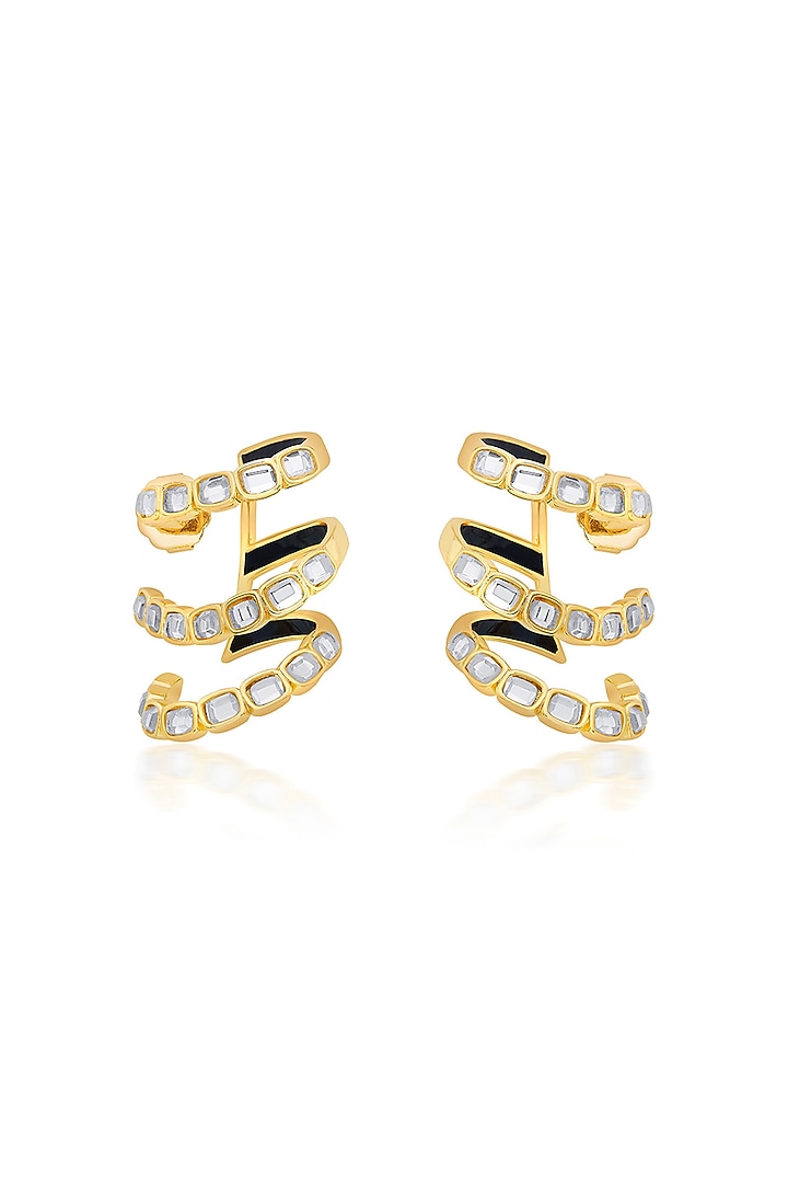 Gold Plated Mirror Layered Hoop Earrings by Isharya at Pernia's Pop Up Shop