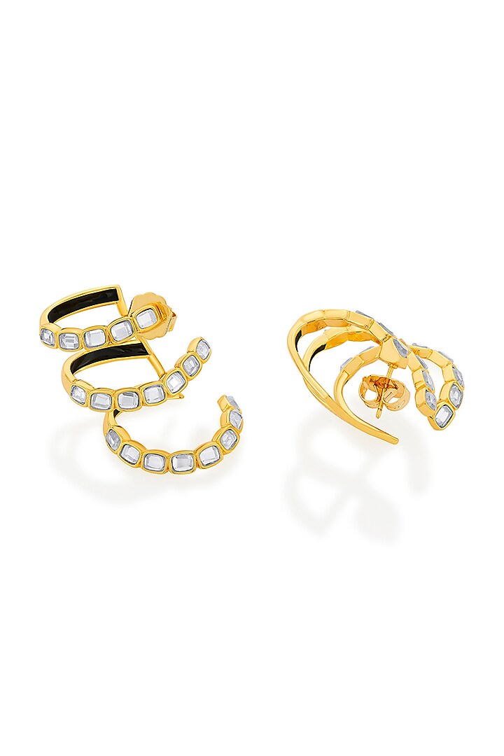 Gold Plated Mirror Layered Hoop Earrings by Isharya at Pernia's Pop Up Shop