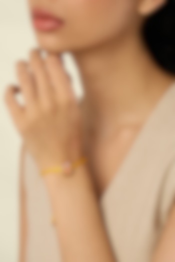 Gold Plated Crystal Zirconia Brown & Blue Enameled Bracelet by Isharya at Pernia's Pop Up Shop