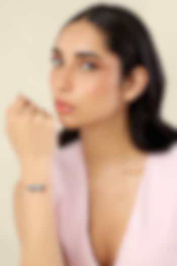 Gold Plated Crystal Zirconia & Lapis Lazuli Stone Enameled Bracelet by Isharya at Pernia's Pop Up Shop