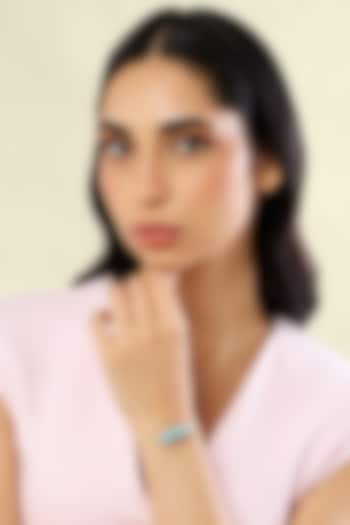 Gold Plated Crystal Zirconia & Turquoise Stone Enameled Bracelet by Isharya at Pernia's Pop Up Shop