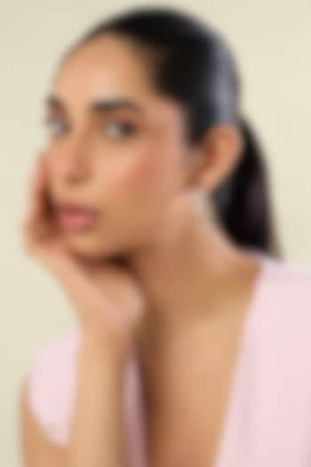 Gold Plate Crystal Zirconia & Green Aventurine Stone Blue Enameled Hoop Earrings by Isharya at Pernia's Pop Up Shop