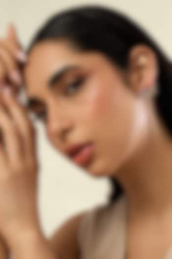 Gold Plated Crystal Zirconia Blue Enameled Evil-Eye Stud Earrings by Isharya at Pernia's Pop Up Shop