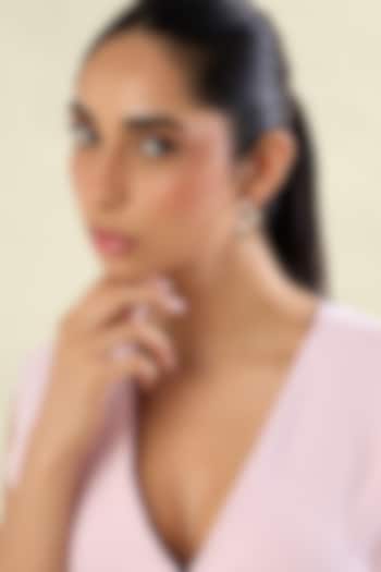 Gold Plated Crystal Zirconia Black Enameled Hoop Earrings by Isharya at Pernia's Pop Up Shop