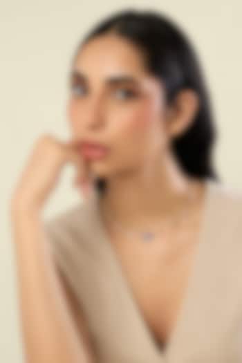 Gold Plated Crystal Zirconia Blue Enameled Evil-Eye Necklace by Isharya at Pernia's Pop Up Shop