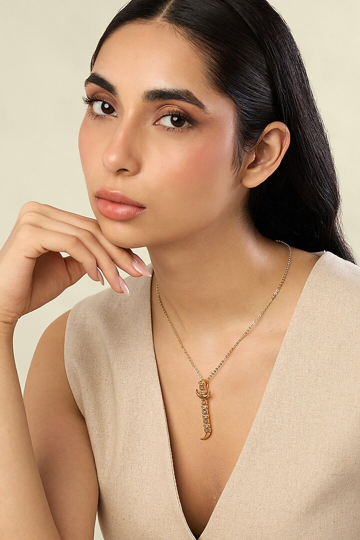 Gold Plated Yellow Crystal Zirconia Pendant Necklace by Isharya at Pernia's Pop Up Shop