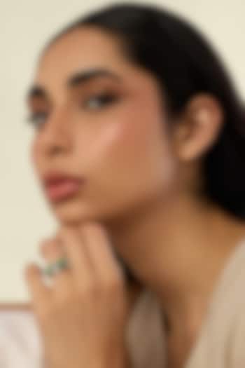 Gold Plated Crystal Zirconia Multi-Colored Enameled Rings (Set Of 2) by Isharya at Pernia's Pop Up Shop