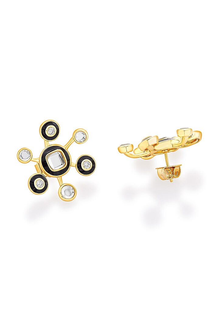 Gold Plated CZ Starburst Stud Earrings by Isharya at Pernia's Pop Up Shop