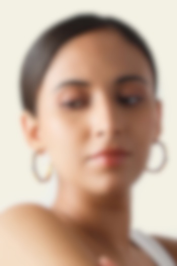 Gold Plated Synthetic Stone & CZ Evil Eye Hoop Earrings by Isharya at Pernia's Pop Up Shop