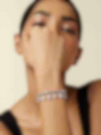 White Rhodium Finish Crystal Zircon Charm Bracelet by Isharya at Pernia's Pop Up Shop