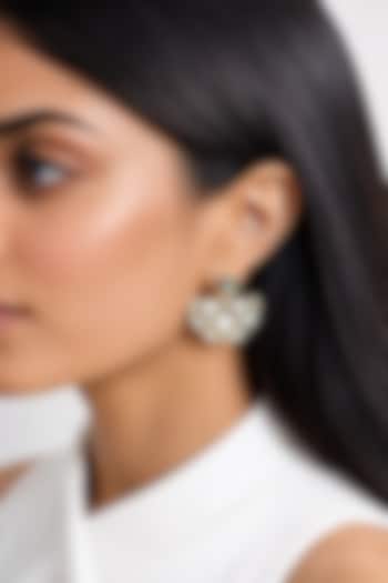 Micron Gold Finish Hand-Cut Polki Mirror Dangler Earrings by Isharya at Pernia's Pop Up Shop