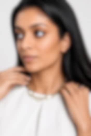 Micron Gold Finish Hand-Cut Polki Mirror Choker Necklace by Isharya at Pernia's Pop Up Shop