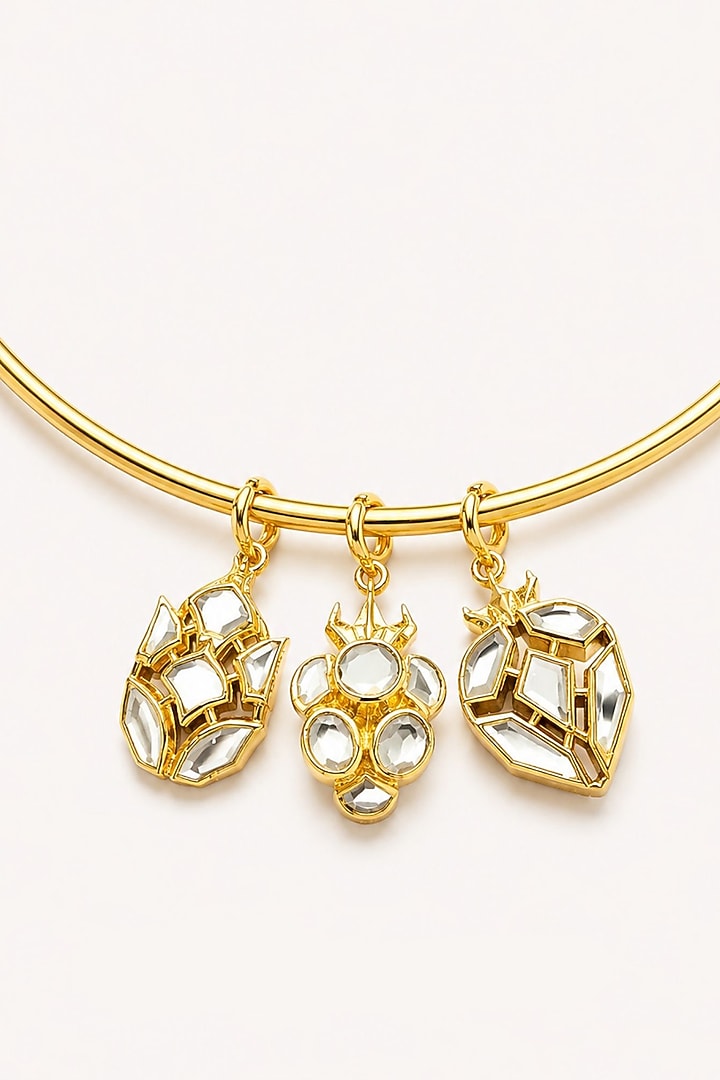 Micron Gold Finish Collar Charm Necklace by Isharya at Pernia's Pop Up Shop