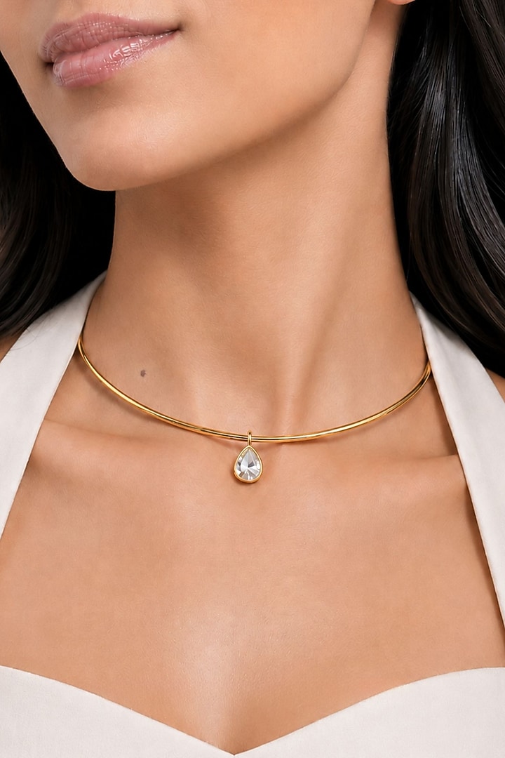 Micron Gold Finish Collar Charm Necklace by Isharya at Pernia's Pop Up Shop
