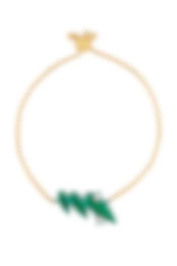 Gold Plated Emerald & CZ Flame Bolo Bracelet by Isharya at Pernia's Pop Up Shop