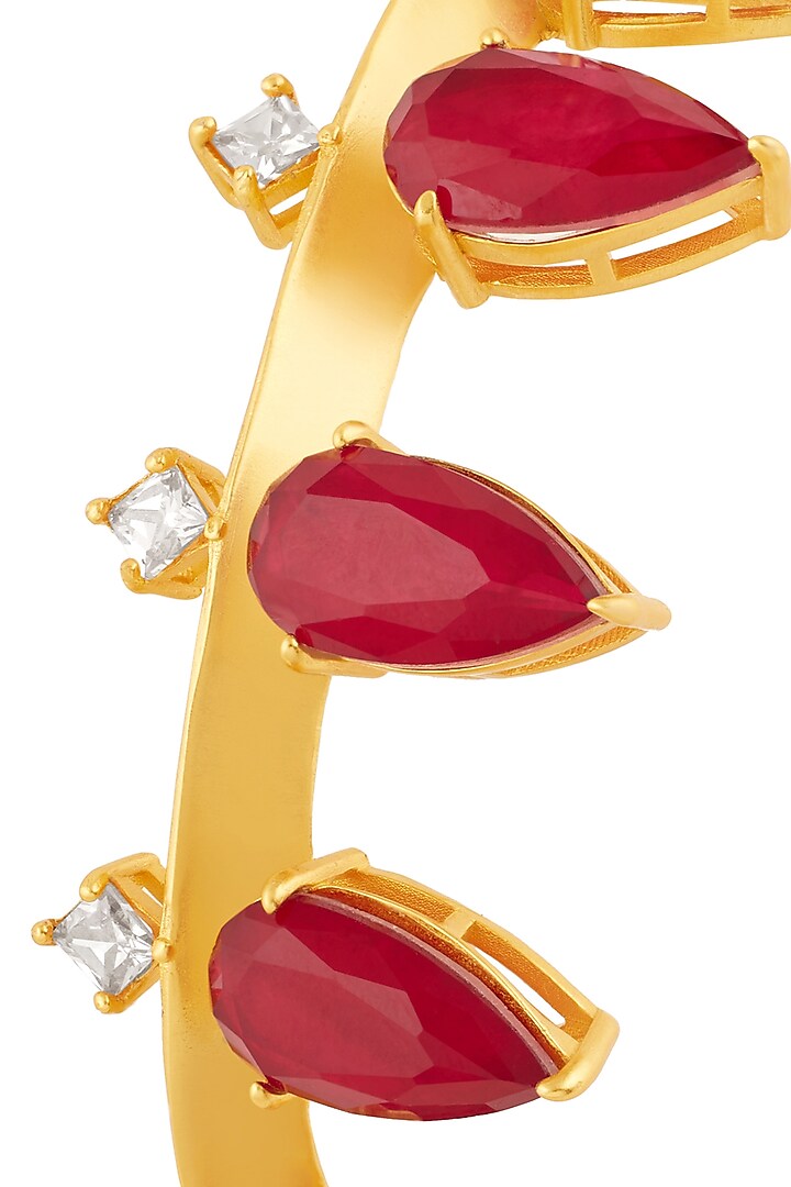Gold Plated Ruby & CZ Drip Cuff by Isharya at Pernia's Pop Up Shop
