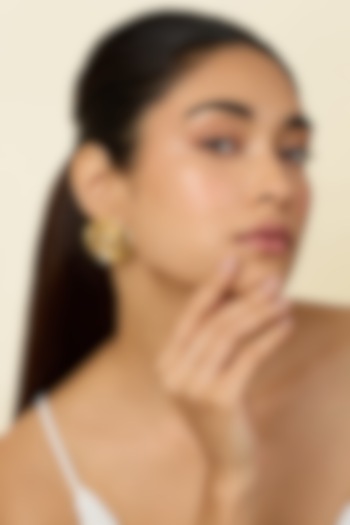 Gold Plated Mirror Rose Stud Earrings by Isharya at Pernia's Pop Up Shop