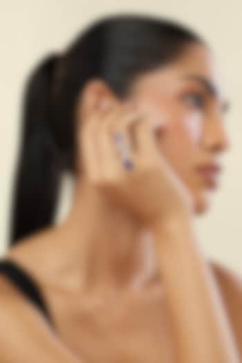 White Rhodium Finish Crystal Zirconia & Sapphire Stone Ring by Isharya at Pernia's Pop Up Shop